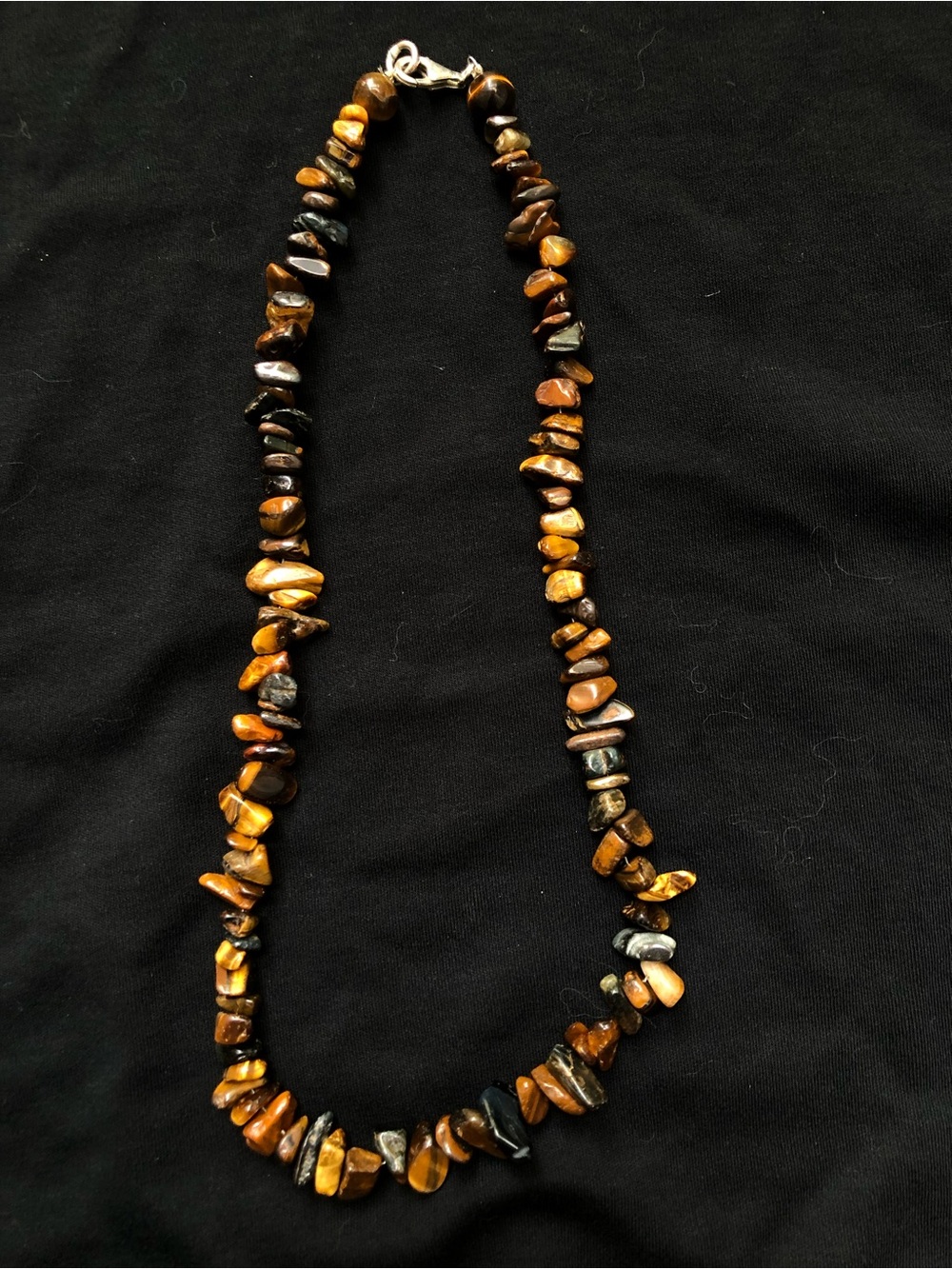 Vintage Tiger's Eye Chip Necklace - Brown and Gold 🐅